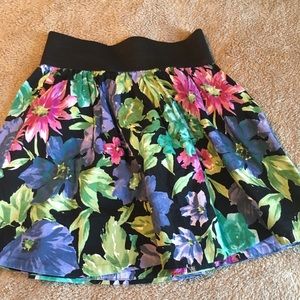 Black floral skirt